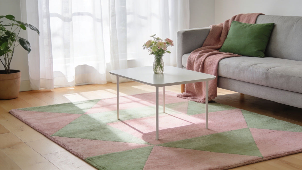 Style a Pink and Green Rug in Your Living Room