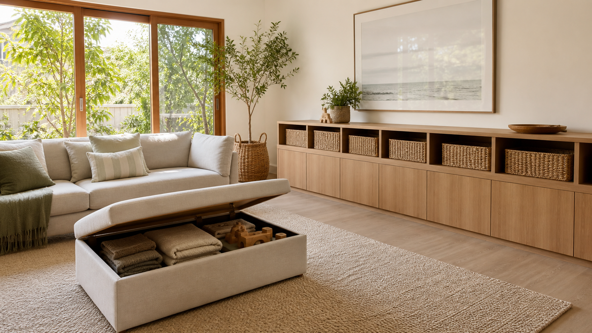 Living Room Storage: Clear Clutter, Boost Style