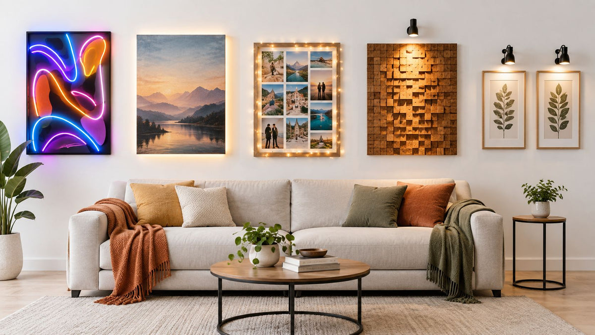 5 Wall Art with Lights Ideas for Living Rooms