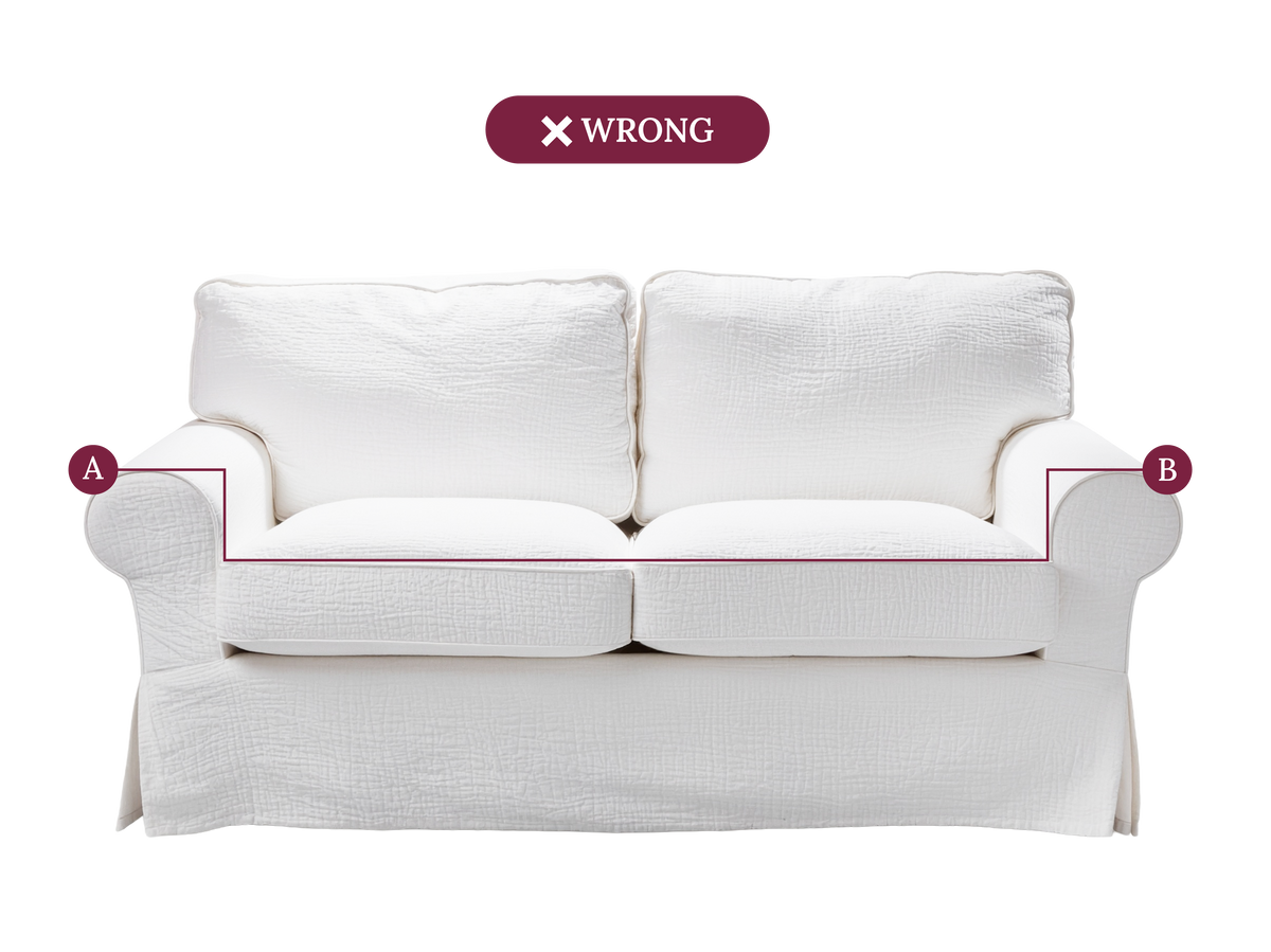 Sofa measurement A to B