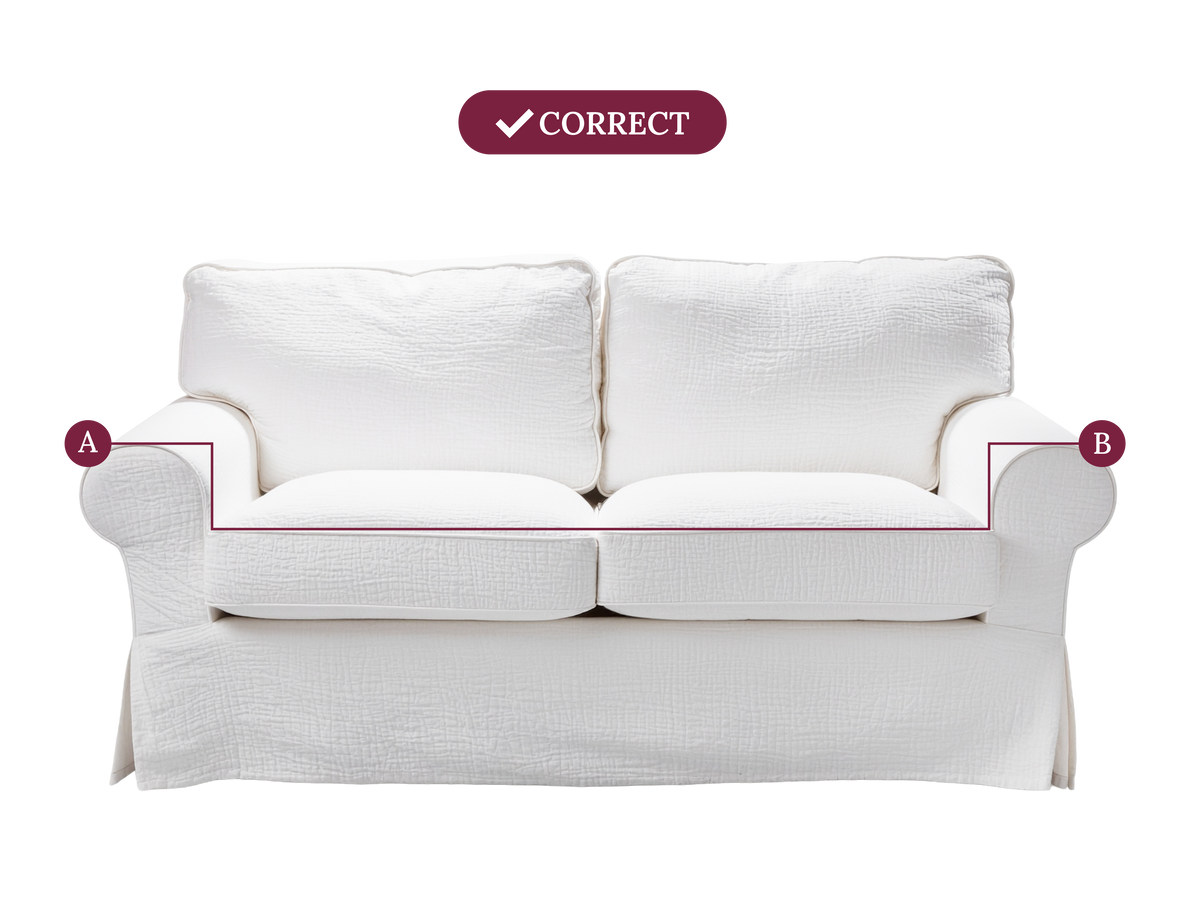 Sofa measurement A to B