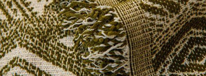 Melareve Forest Green: close-up of the original throw fabric.