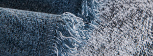 Mistara Blue: close-up of the original throw fabric.