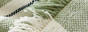 Striniara Green: close-up of the original throw fabric.