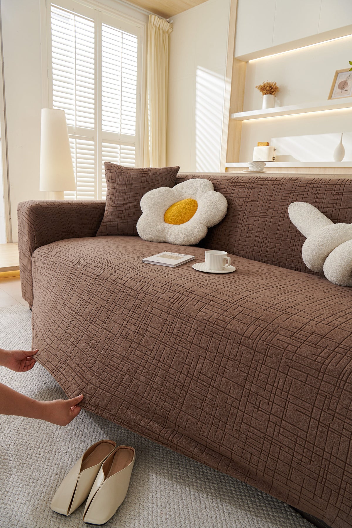 Couch Cover - Arquette - Coffee Brown