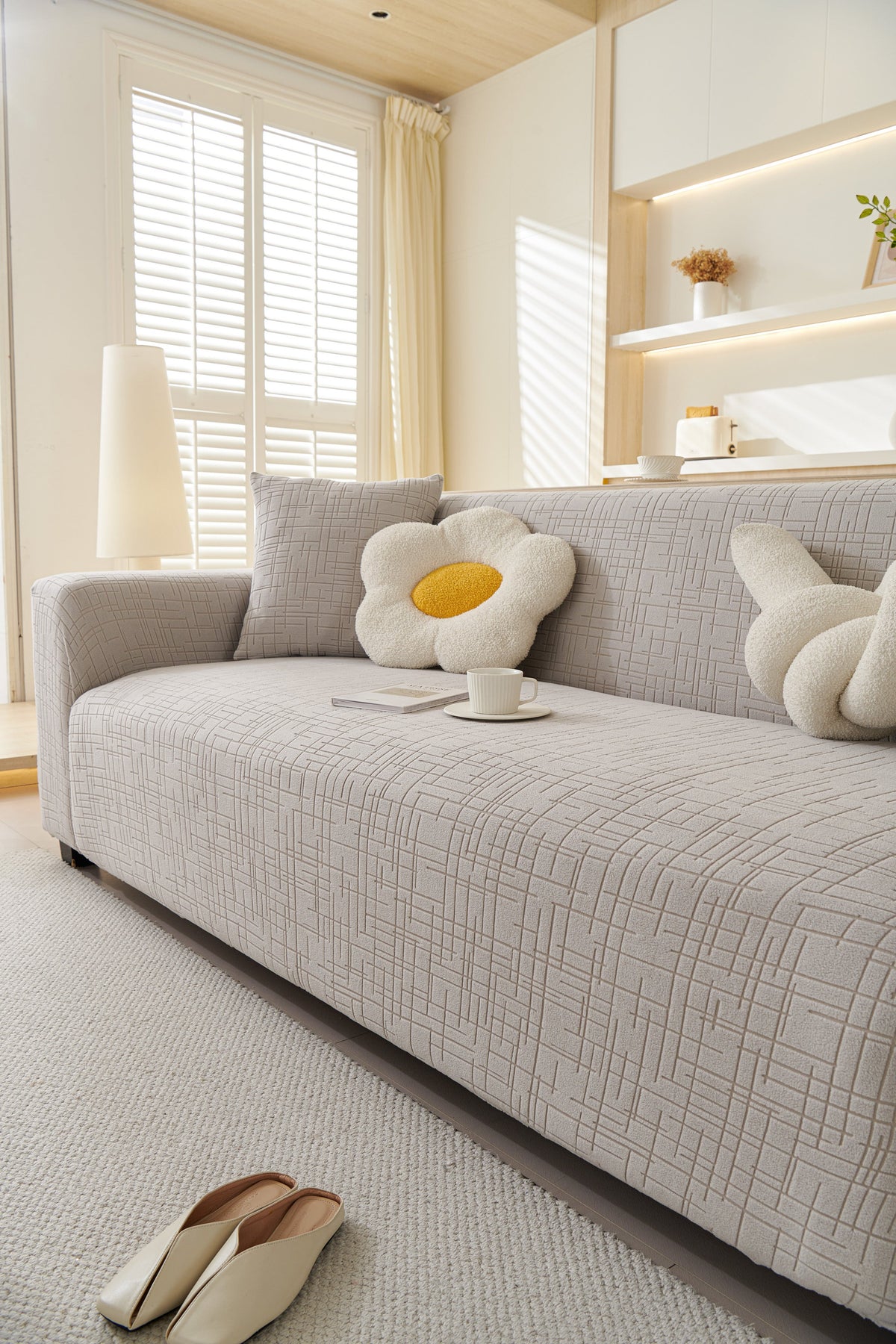 Couch Cover - Arquette - Cloud Grey