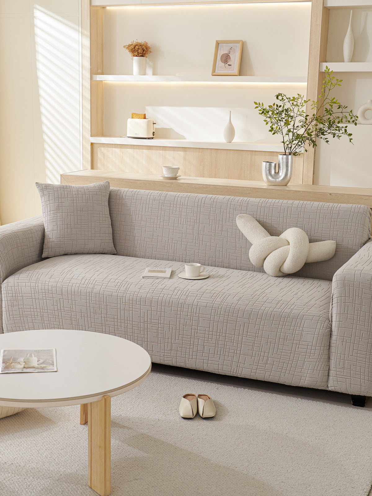 Couch Cover - Arquette - Cloud Grey