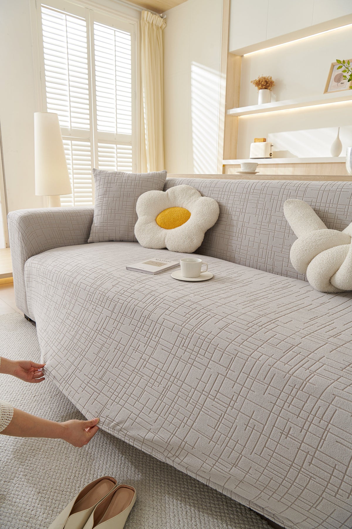 Couch Cover - Arquette - Cloud Grey