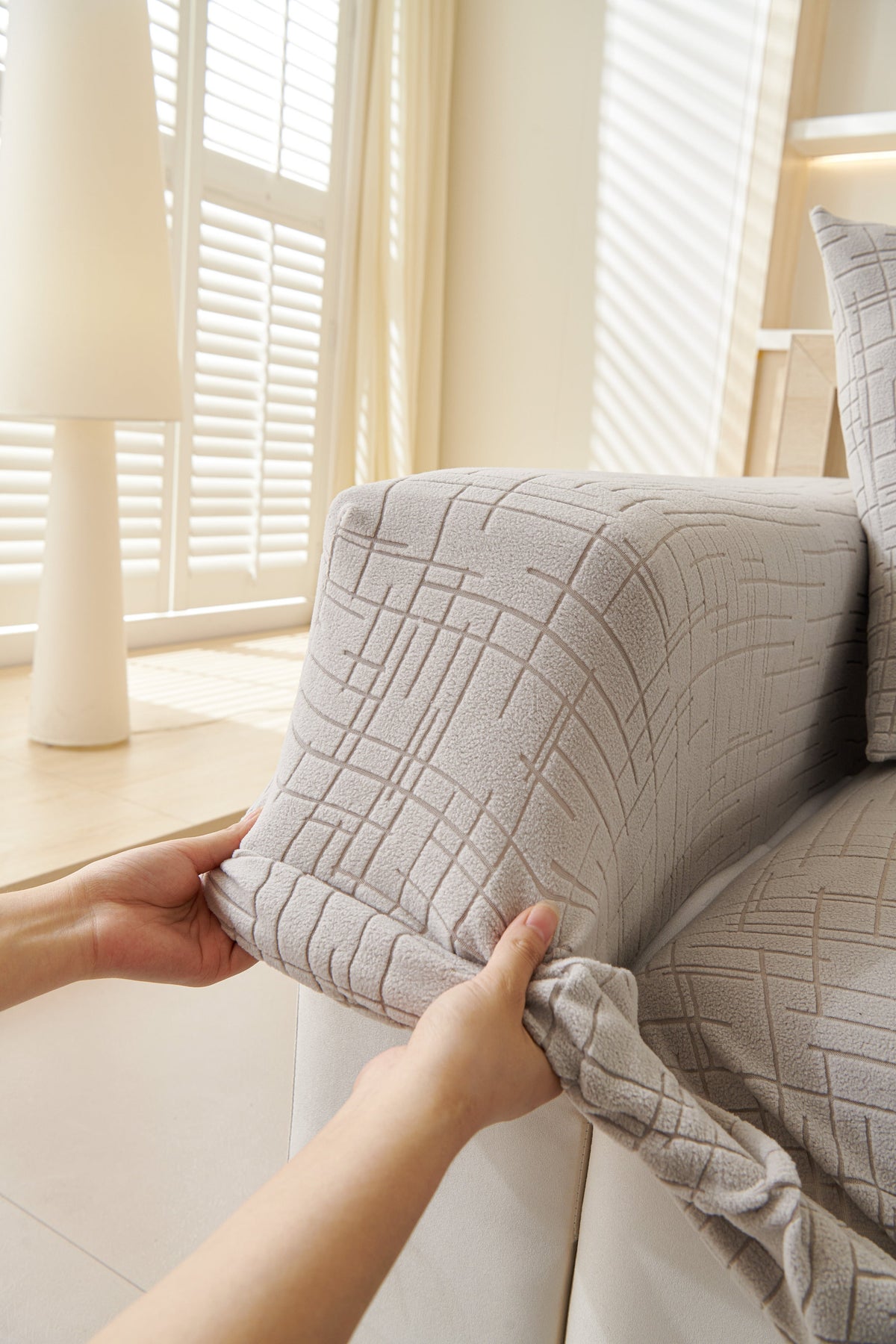 Couch Cover - Arquette - Cloud Grey
