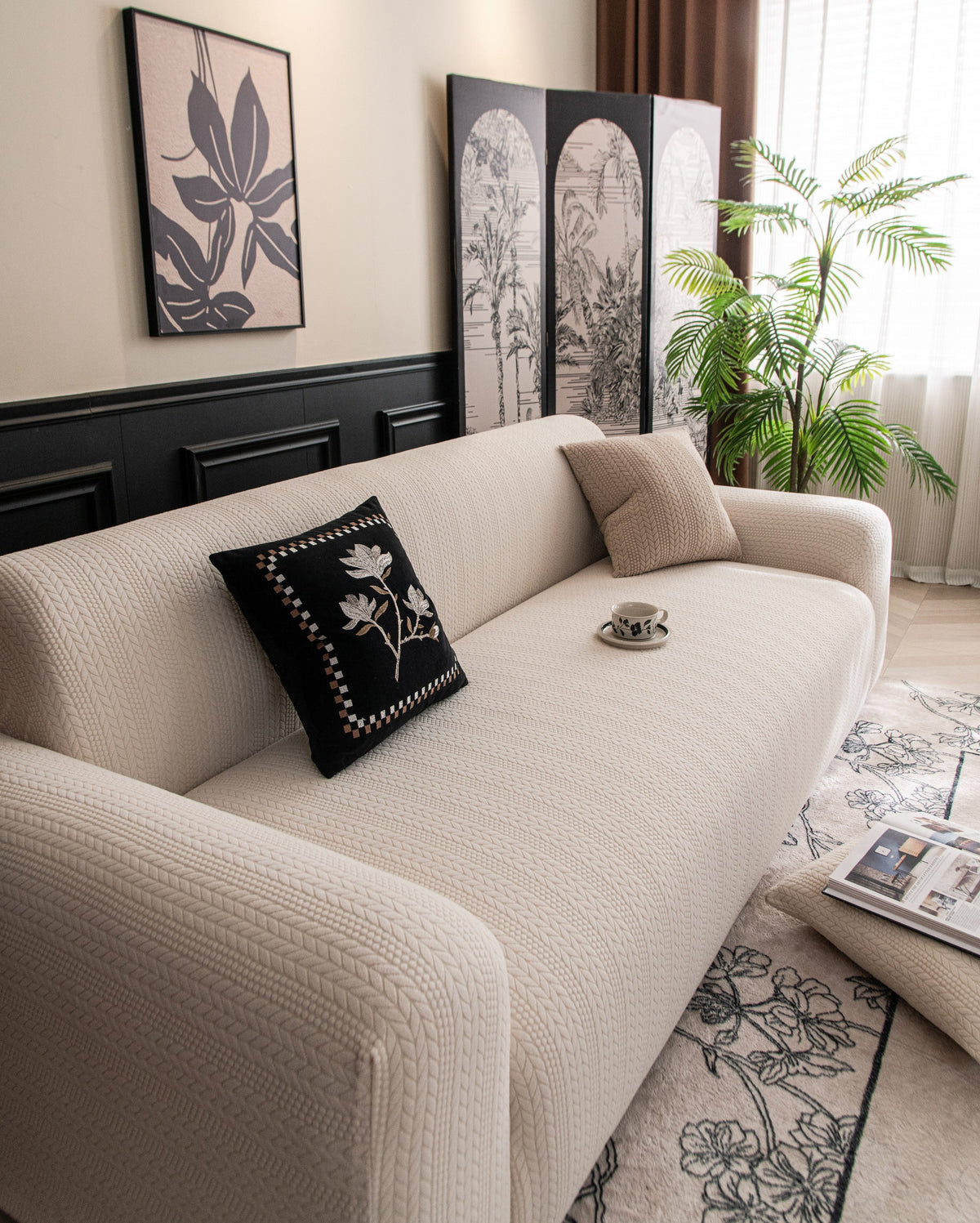 Couch Cover - Braelyn - Cream White
