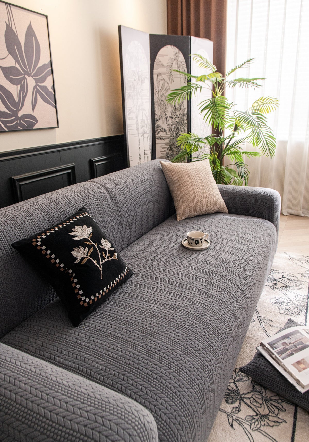 Couch Cover - Braelyn - Space Grey