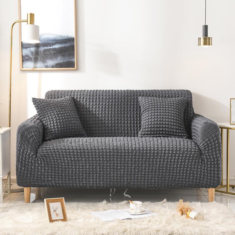 Couch Cover - Bobble-Textured - Anthracite Grey - Adaptable & Expandable