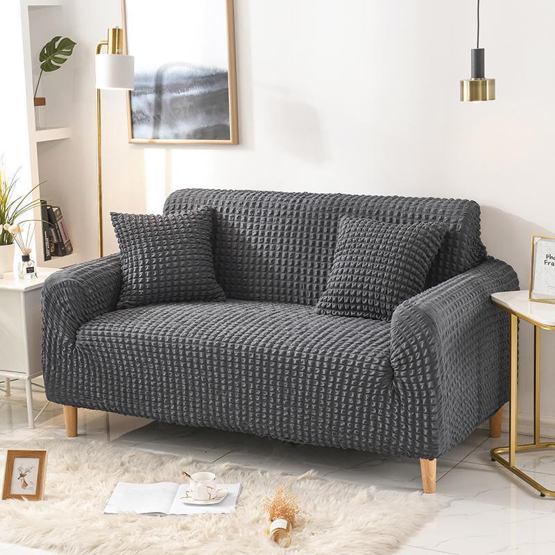 Couch Cover - Bobble-Textured - Anthracite Grey - Adaptable & Expandable