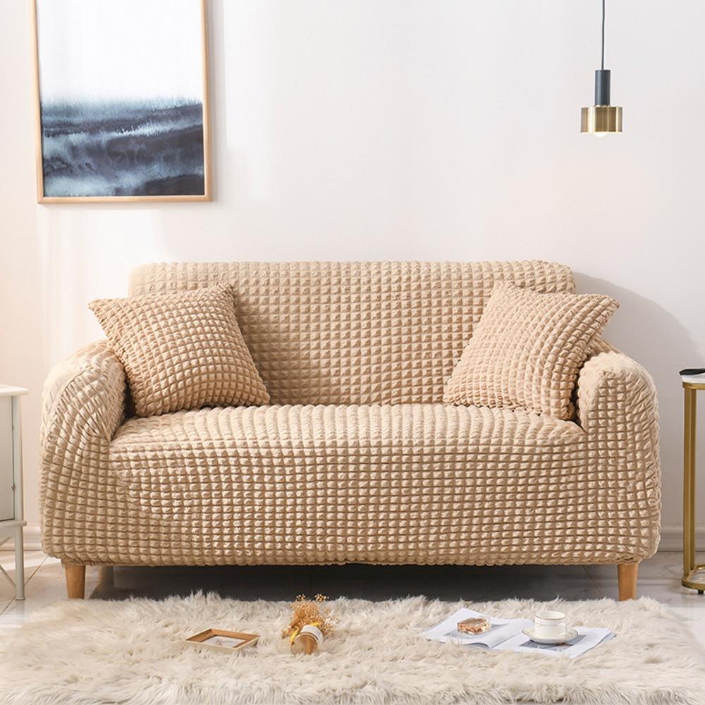Couch Cover - Bobble-Textured - Beige - Adaptable & Expandable
