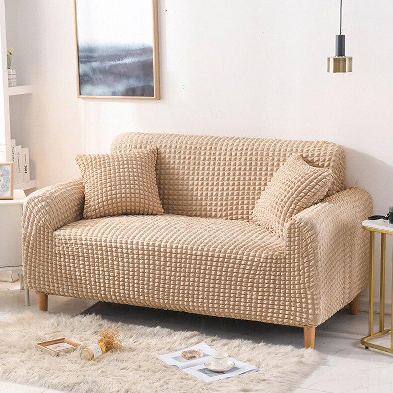 Couch Cover - Bobble-Textured - Beige - Adaptable & Expandable