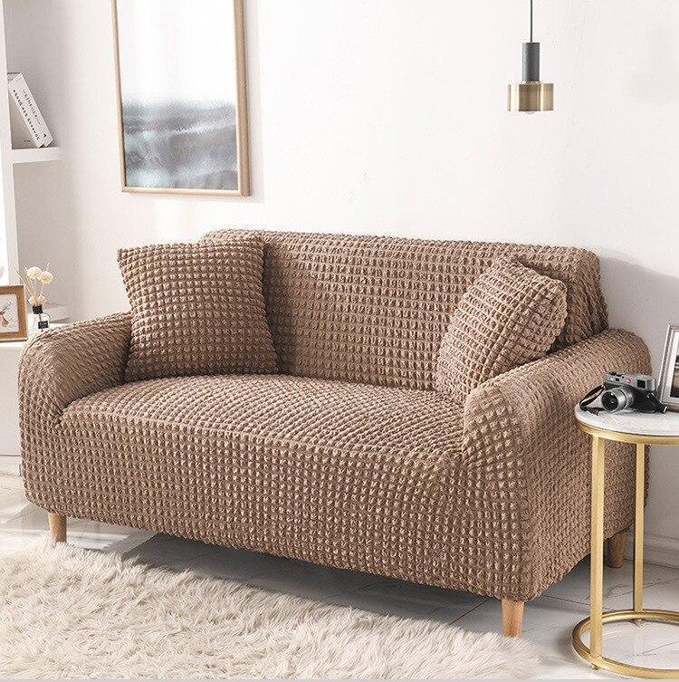 Couch Cover - Bobble-Textured - Brown - Adaptable & Expandable