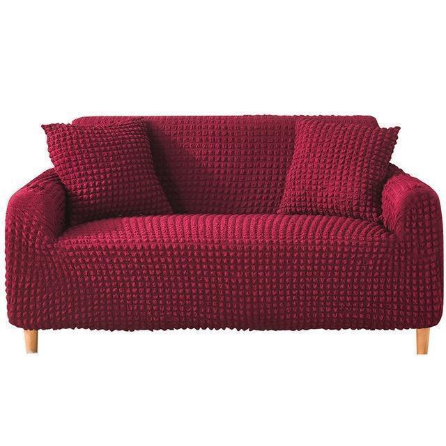 Couch Cover - Bobble-Textured - Cardinal Red - Adaptable & Expandable