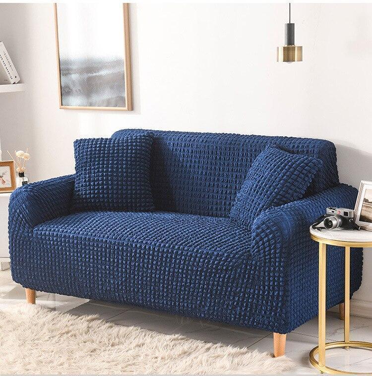 Couch Cover - Bobble-Textured - Dark Blue - Adaptable & Expandable