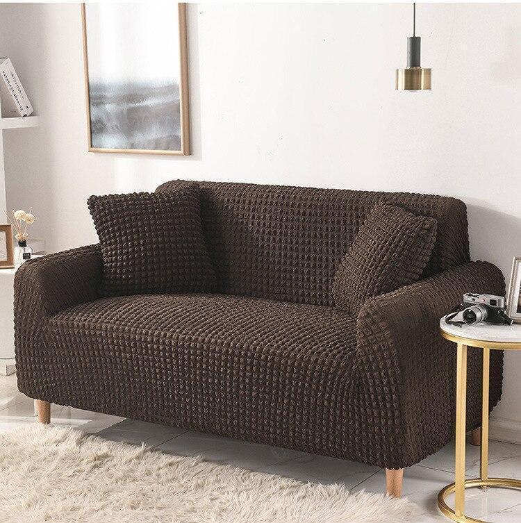 Couch Cover - Bobble-Textured - Dark Brown - Adaptable & Expandable