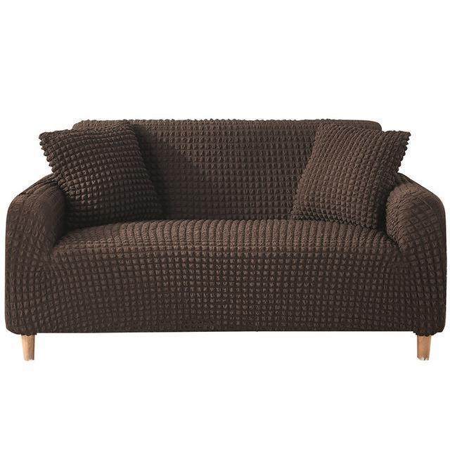 Couch Cover - Bobble-Textured - Dark Brown - Adaptable & Expandable