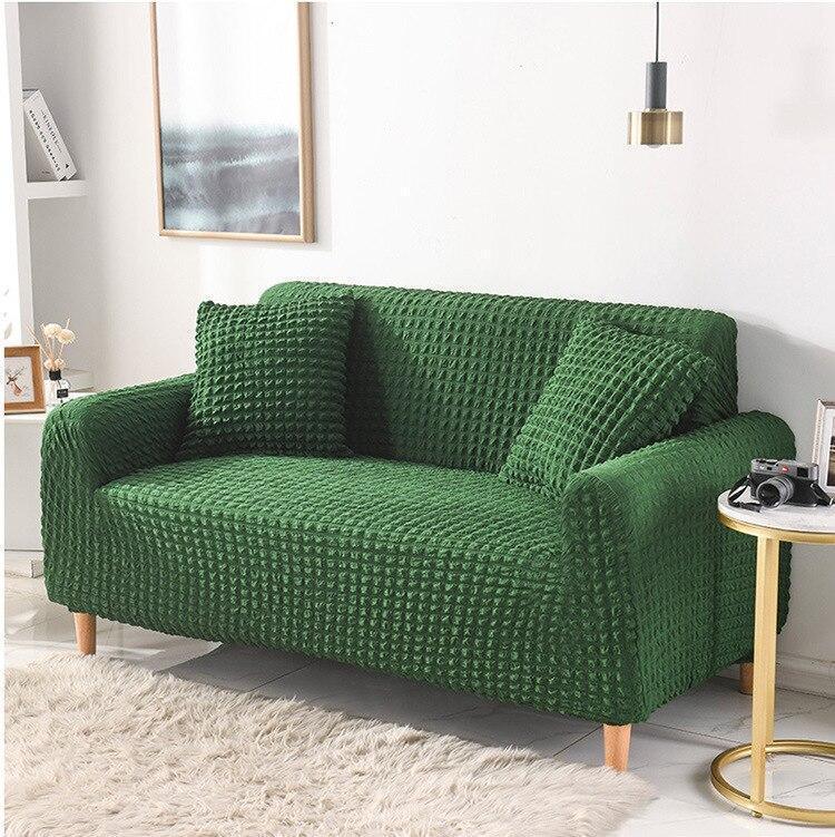 Couch Cover - Bobble-Textured - Forest Green - Adaptable & Expandable