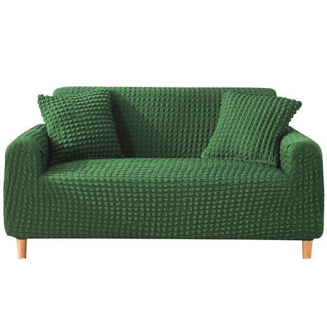 Couch Cover - Bobble-Textured - Forest Green - Adaptable & Expandable
