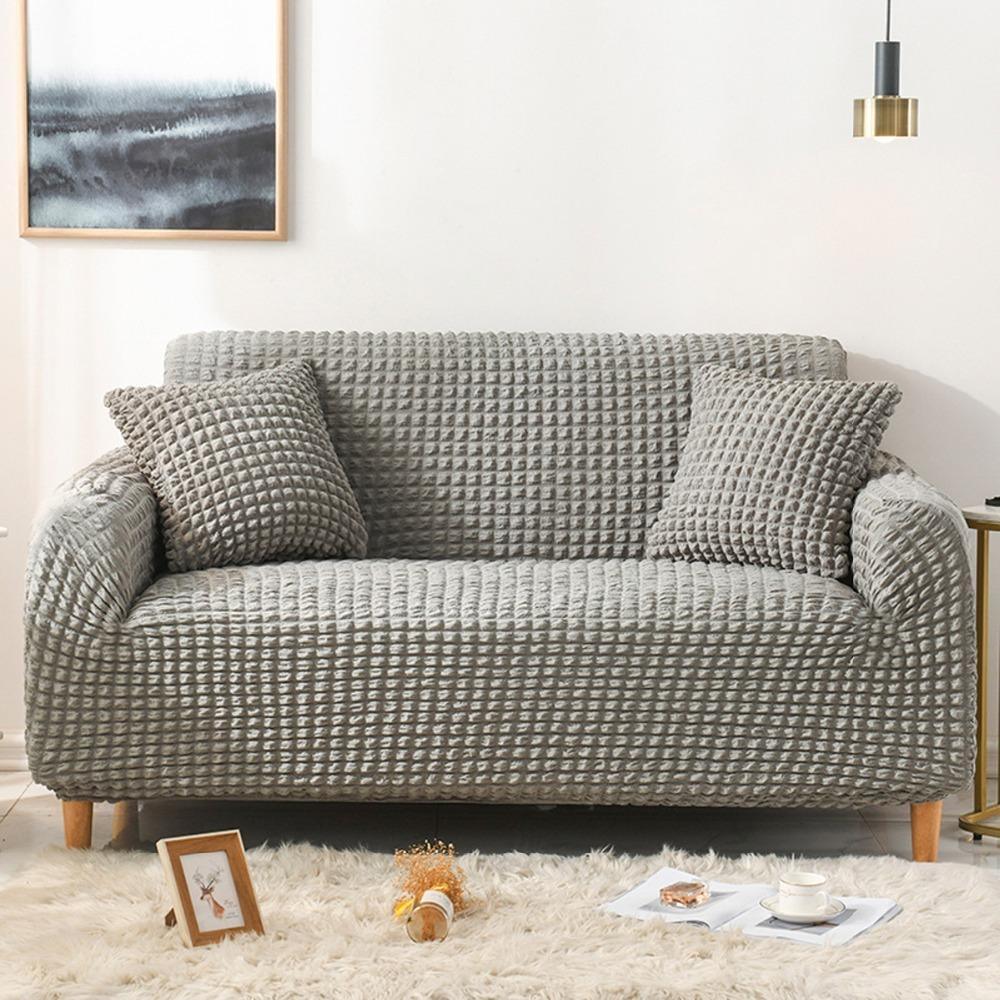Couch Cover - Bobble-Textured - Grey - Adaptable & Expandable