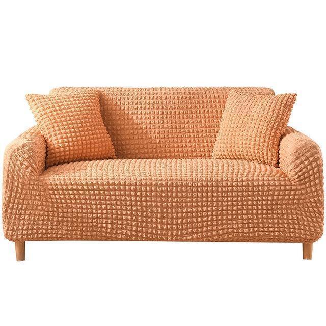 Couch Cover - Bobble-Textured - Orange - Adaptable & Expandable