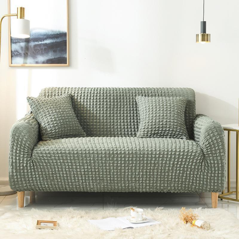 Couch Cover - Bobble-Textured - Pale Green - Adaptable & Expandable