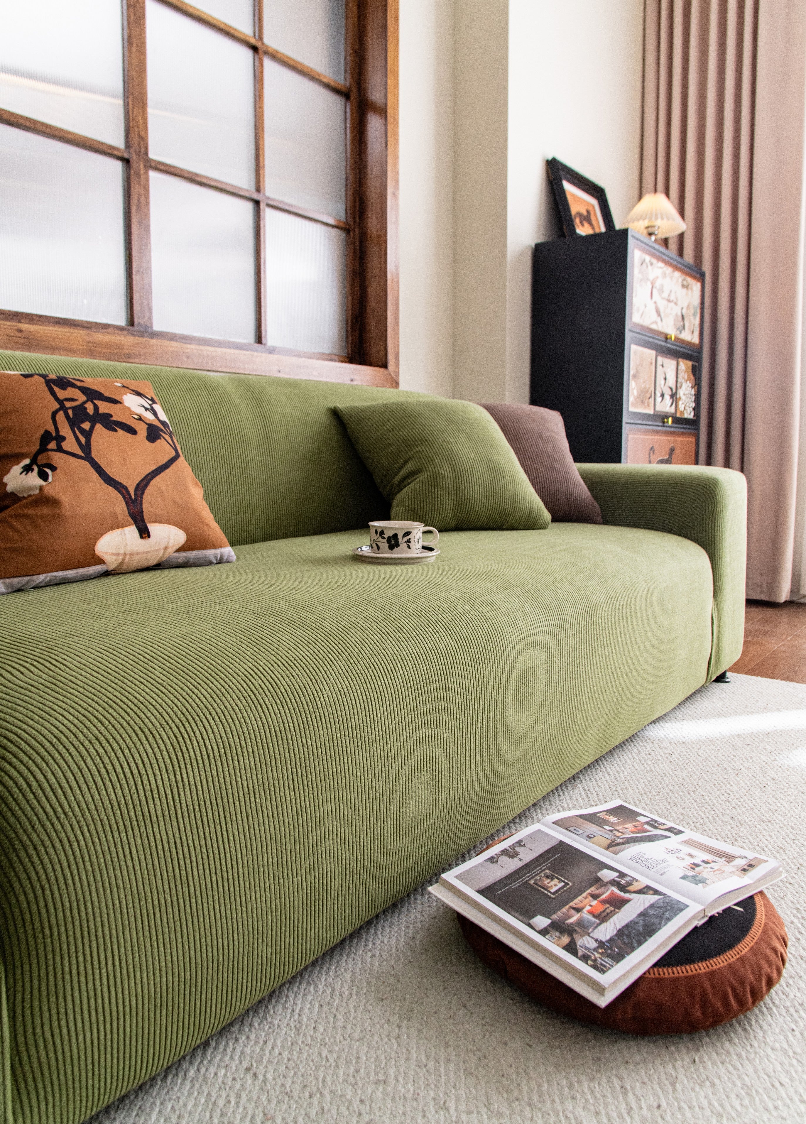Cordelle Couch Cover · Green · Stretch Fit – Casamé Home