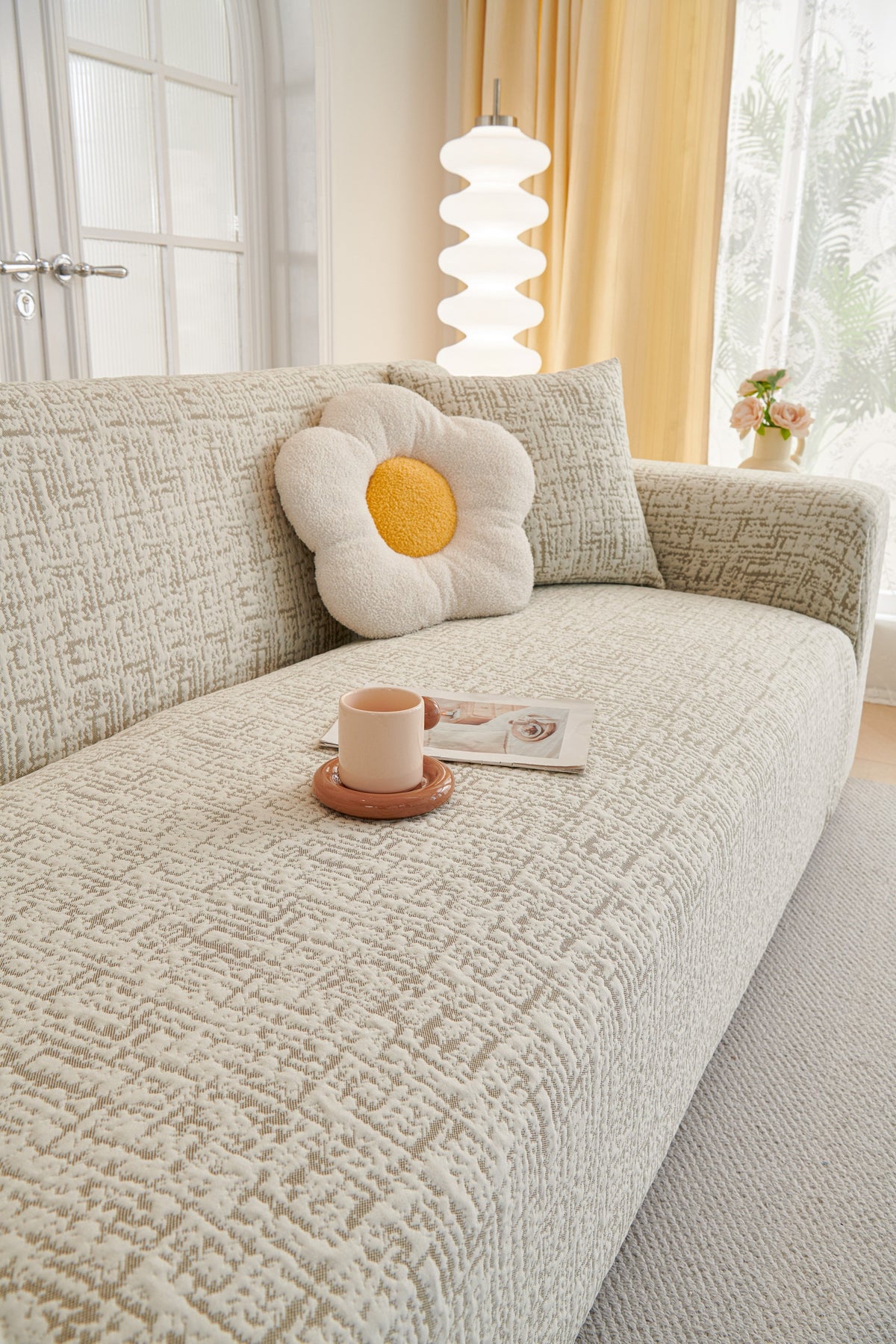 Couch Cover - Gridelle - Coffee Brown