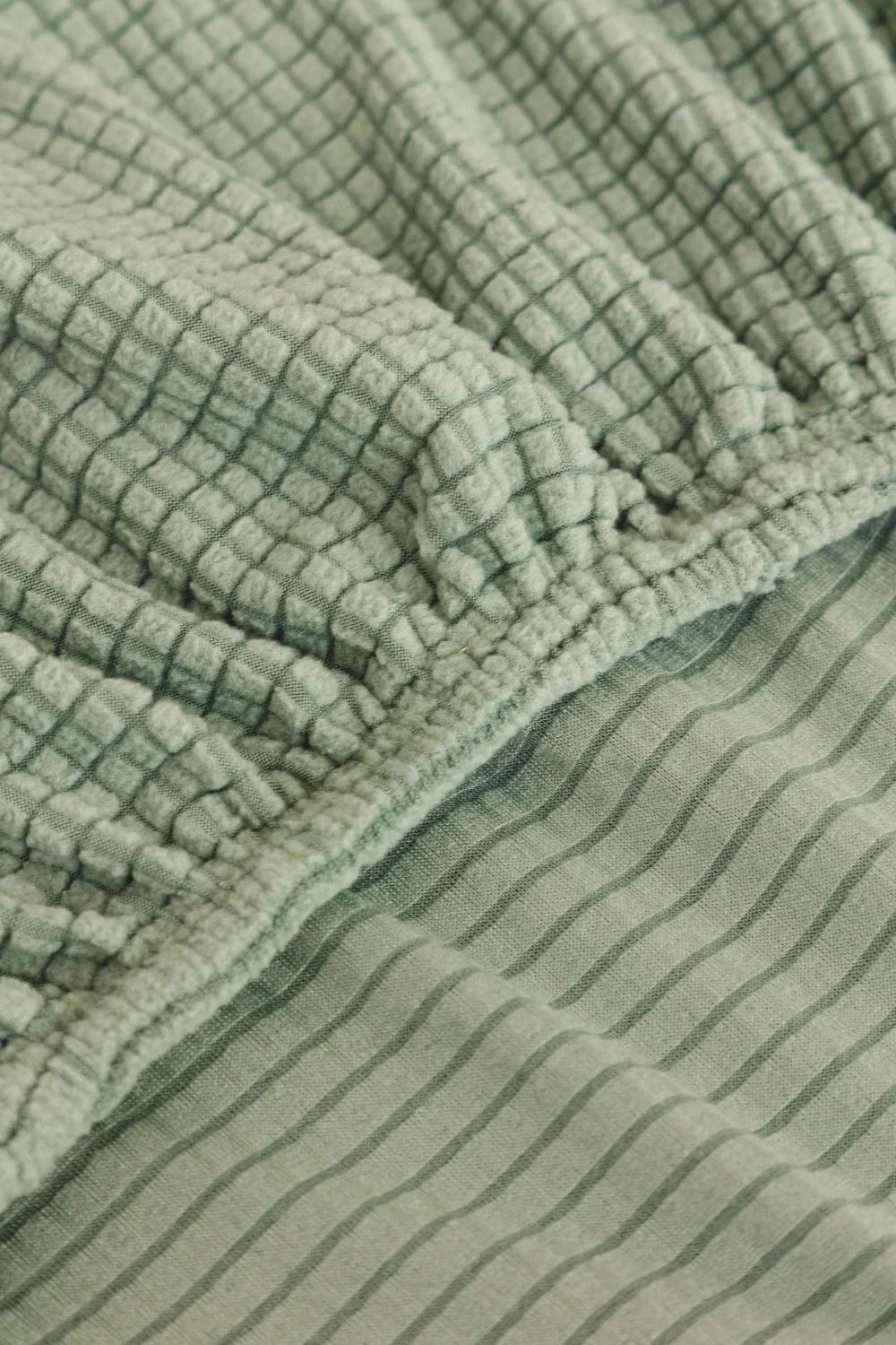 Couch Cover - Jacquard - Sage Green - Adaptable & Expandable