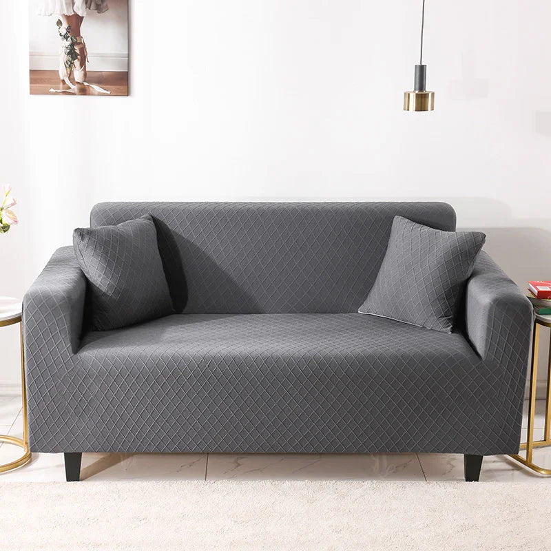 Couch Cover - Diamond Jacquard - Black - Adaptable & Expandable