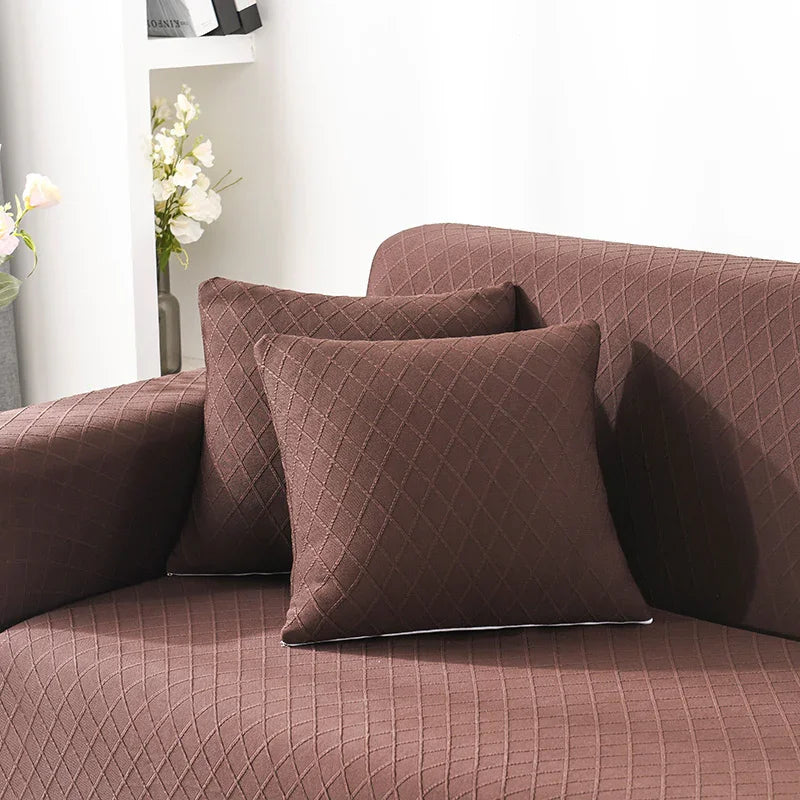 Cushion Cover - Diamond Jacquard - Brown