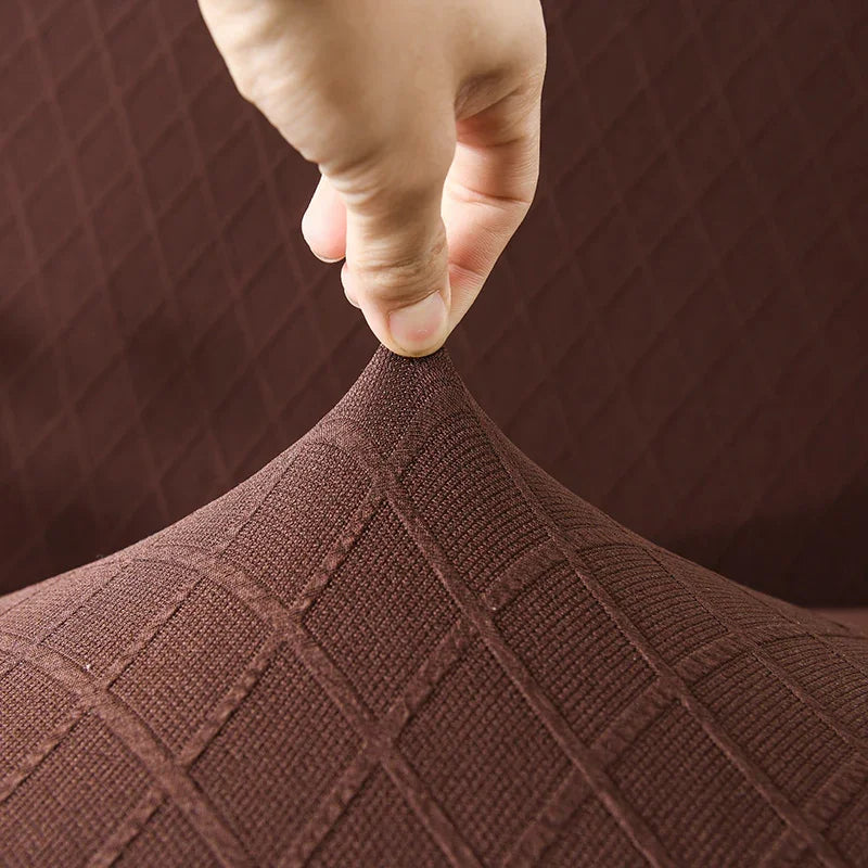 Couch Cover - Diamond Jacquard - Brown - Adaptable & Expandable