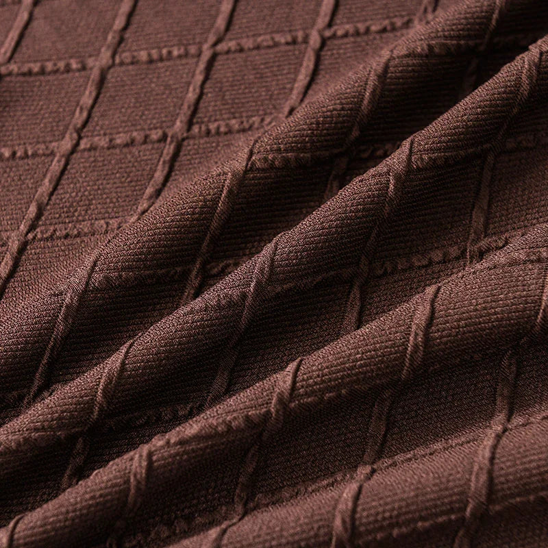 Couch Cover - Diamond Jacquard - Brown - Adaptable & Expandable