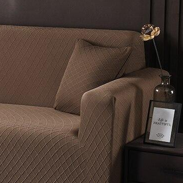 Cushion Cover - Diamond Jacquard - Chestnut Brown
