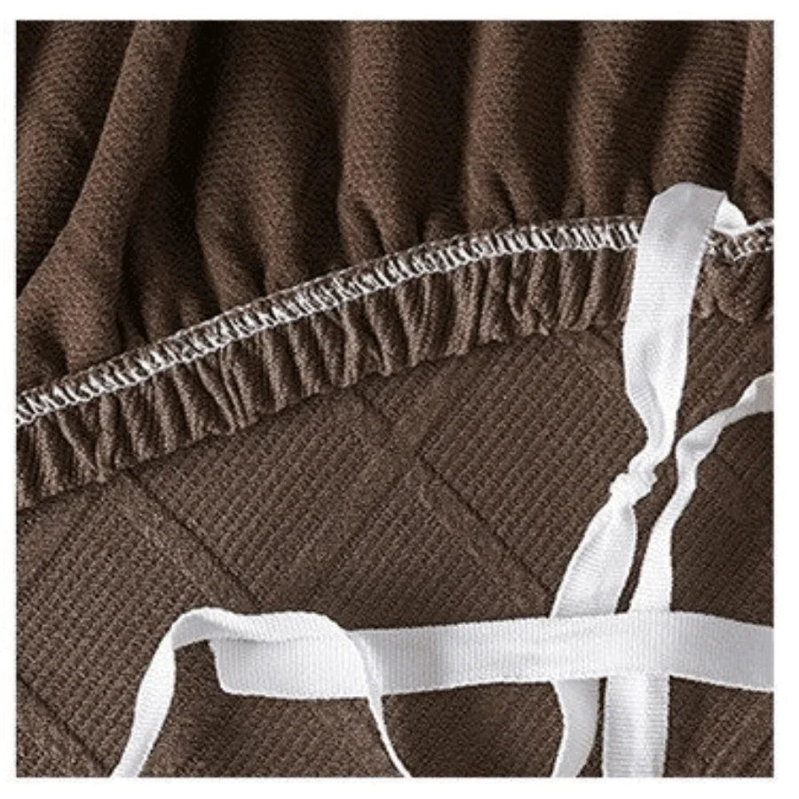 Couch Cover - Diamond Jacquard - Chestnut Brown - Adaptable & Expandable