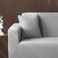 Cushion Cover - Diamond Jacquard - Light Grey