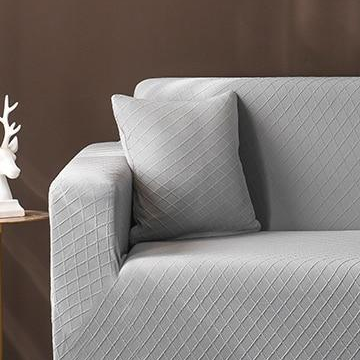Cushion Cover - Diamond Jacquard - Light Grey