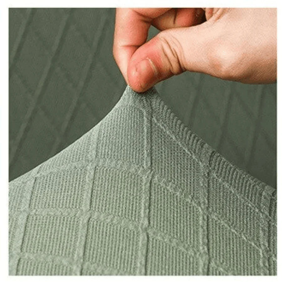Couch Cover - Diamond Jacquard - Light Sage Green - Adaptable & Expandable