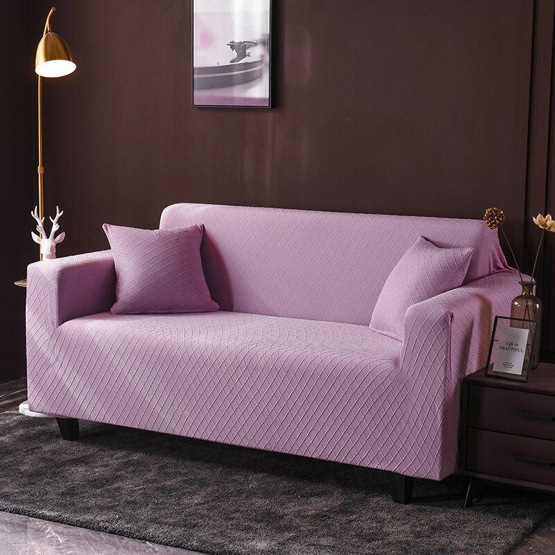 Couch Cover - Diamond Jacquard - Pale Purple - Adaptable & Expandable