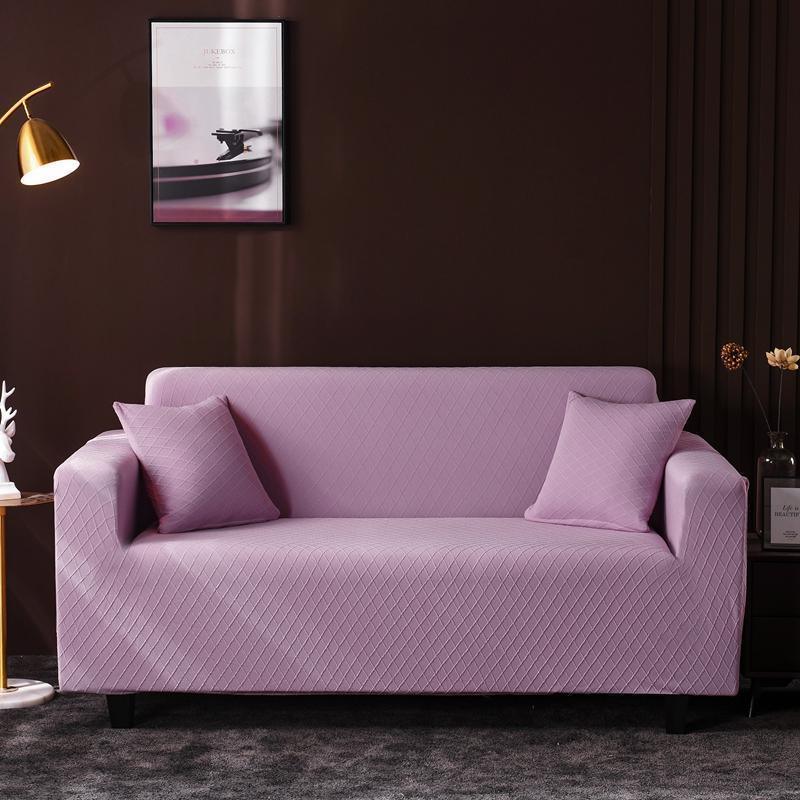 Couch Cover - Diamond Jacquard - Pale Purple - Adaptable & Expandable