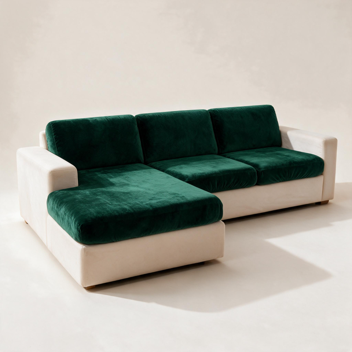 Dark green velvet cushion covers — Corner studio hero