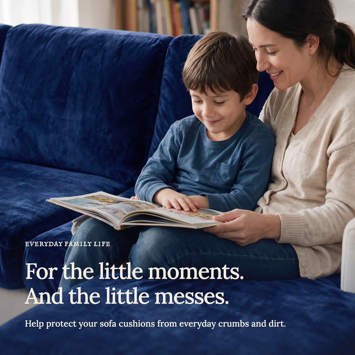 Velvet Navy Blue fitted sofa cushion covers — For the little moments.
