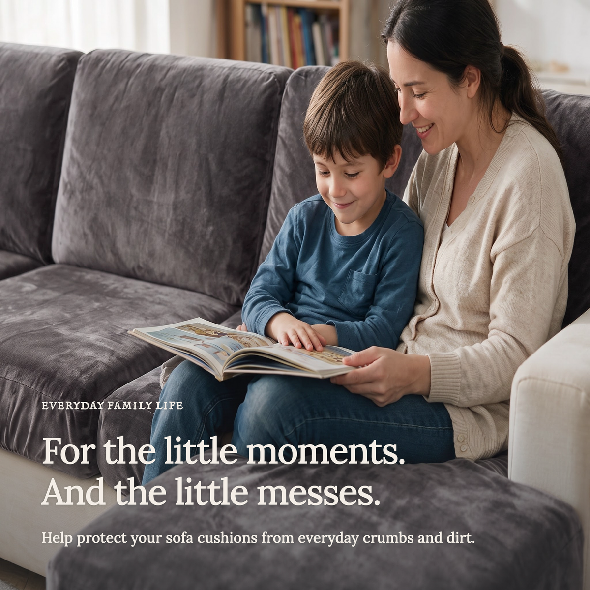 Velvet Grey fitted sofa cushion covers — For the little moments.