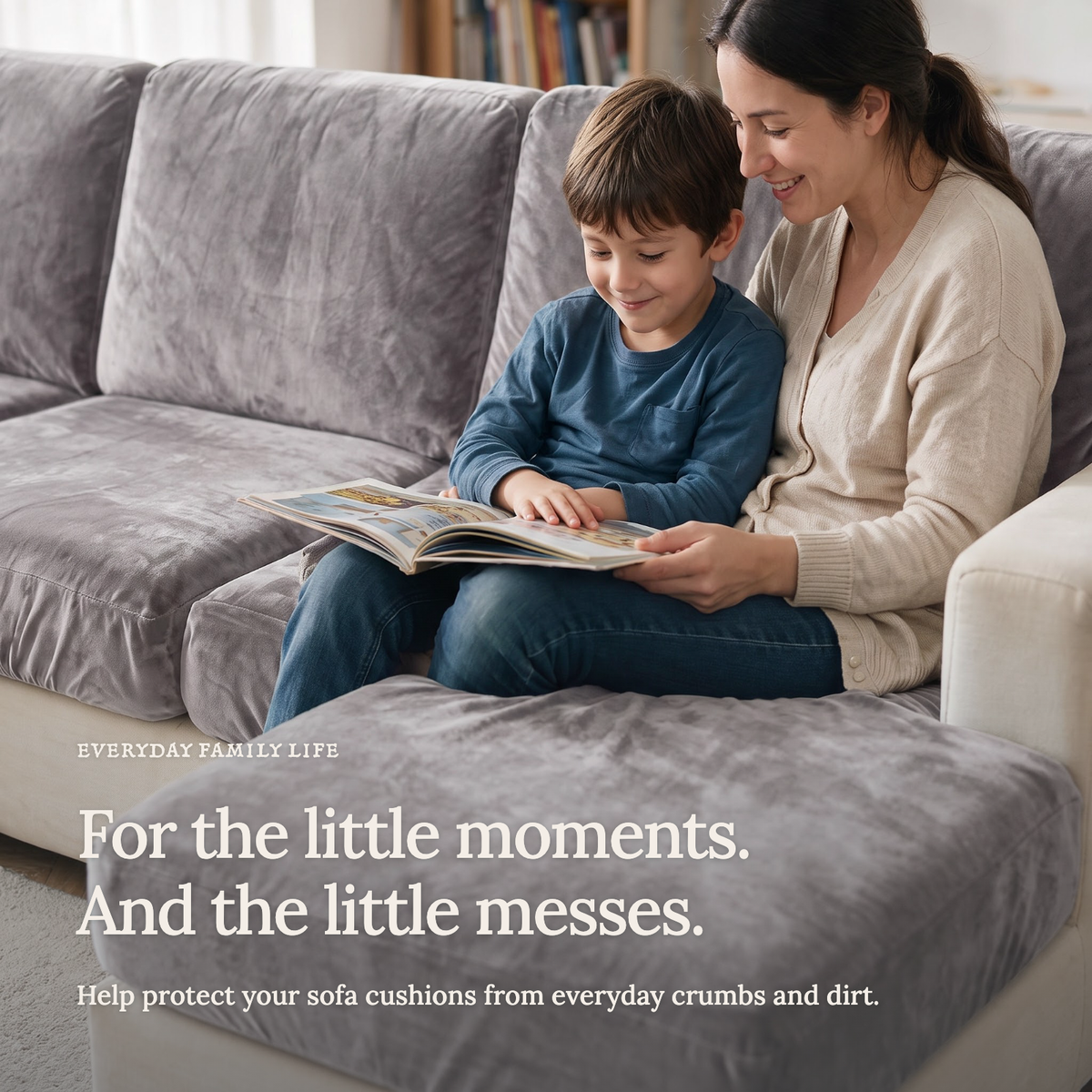 Velvet Light Grey fitted sofa cushion covers — For the little moments.