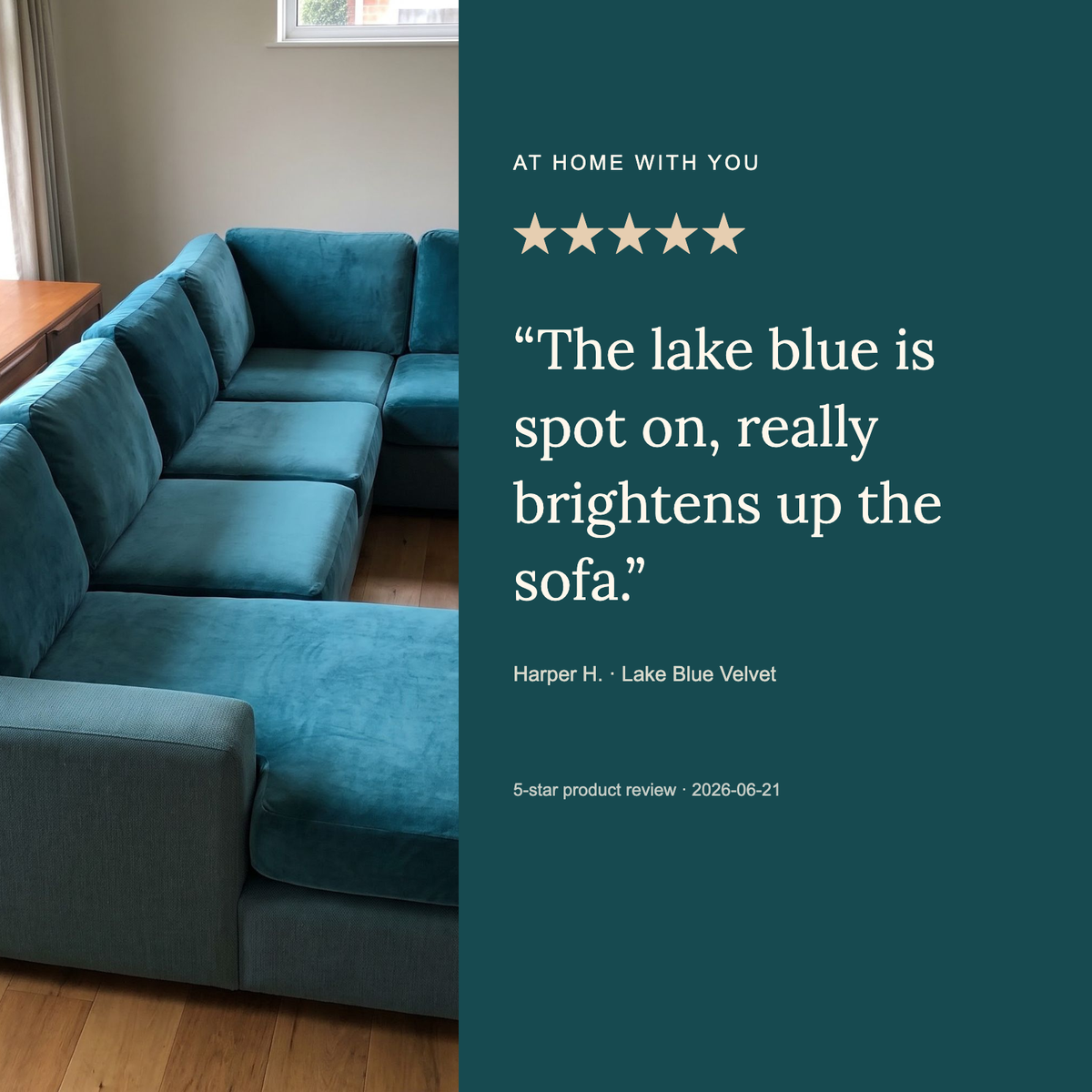Velvet Lake Blue — five-star review of this product