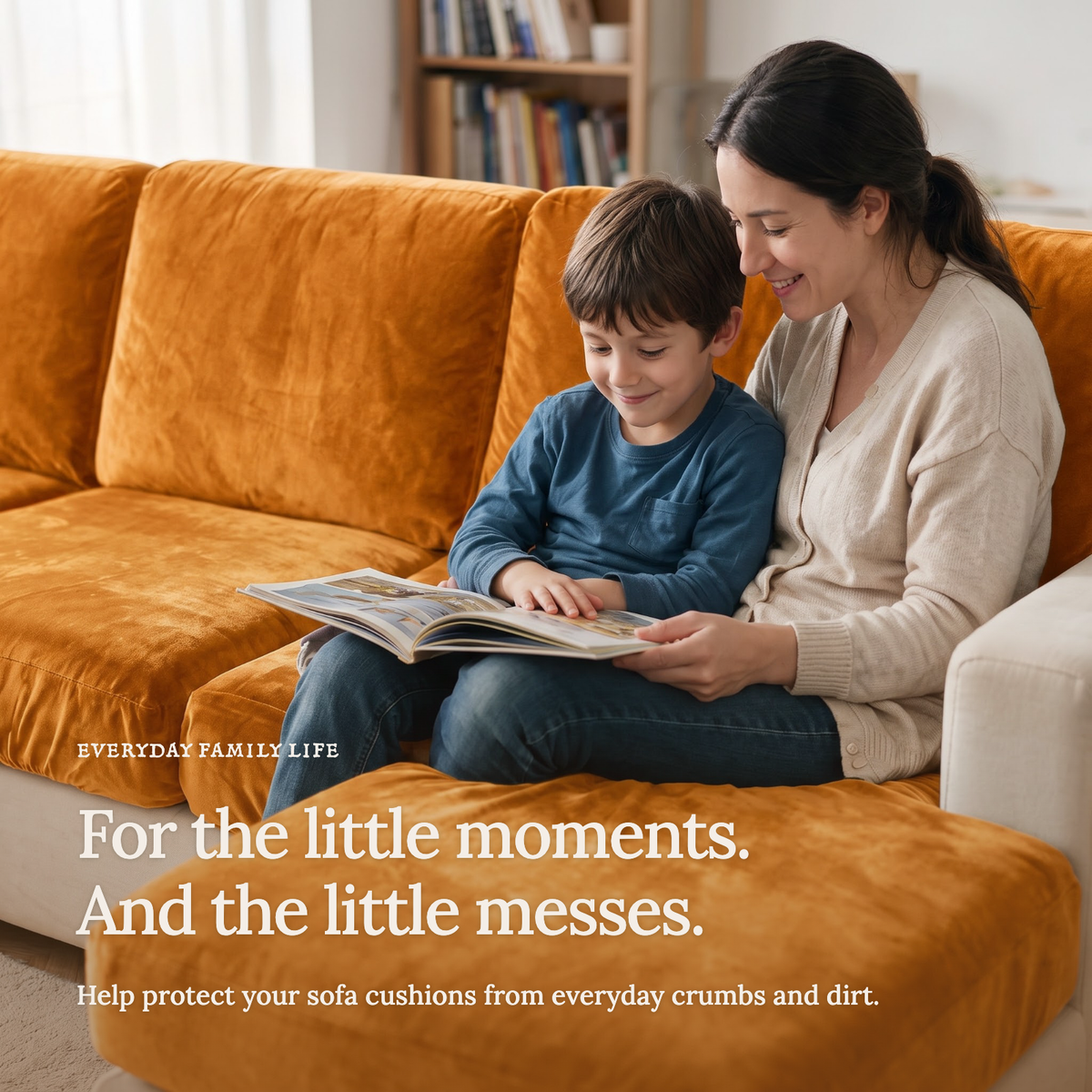 Velvet Orange fitted sofa cushion covers — For the little moments.