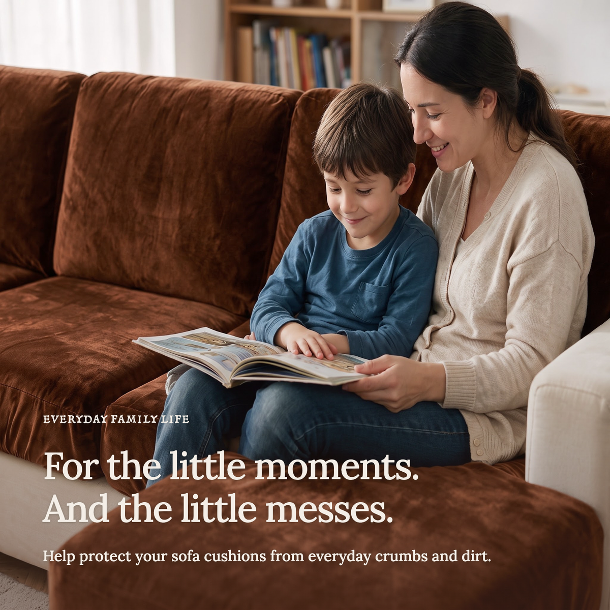 Velvet Brown fitted sofa cushion covers — For the little moments.